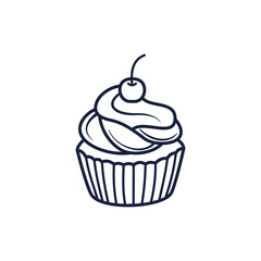 Delicious Frosted Cupcake Outline Sweet Treat