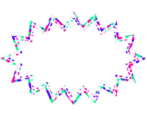 ステンドグラス風吹き出し　三角形模様　細長いギザギザした形