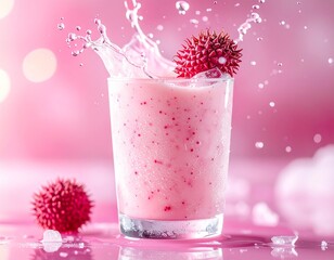 rambutan and strawberry cream smoothie