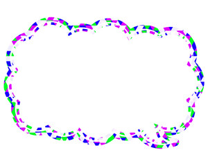 ステンドグラス風吹き出し　三角形模様　細長い雲形