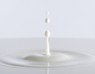 milk splash on white background, close up photo of white milk droplets