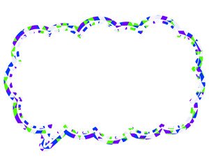 ステンドグラス風吹き出し　三角形模様　細長い雲形