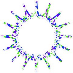 ステンドグラス風吹き出し　三角形模様　ギザギザした形