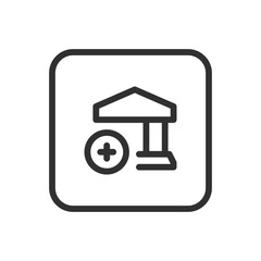 Bank Add Icon – New Bank Account or Service