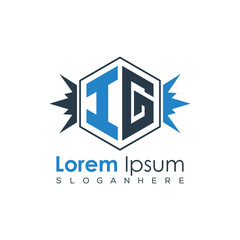 Modern Latter Luxury Monogram Logo with Royal Crown and Polygon Frame
