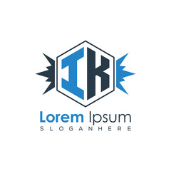 Fototapeta premium Modern Latter Luxury Monogram Logo with Royal Crown and Polygon Frame 