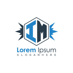 Fototapeta premium Modern Latter Luxury Monogram Logo with Royal Crown and Polygon Frame 