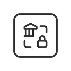Bank Lock Icon – Secure Banking, Safe Transaction & Financial Protection Symbol