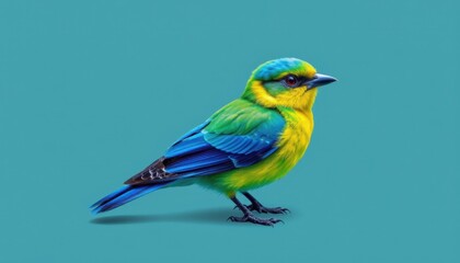 Obraz premium Colorful Realistic Bird on Pastel Background