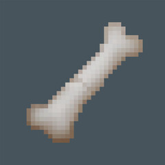 Fototapeta premium single bone in pixel art style with isolated background