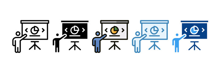 Business Presentation Icon Set Multiple Style Collection