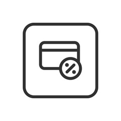 Credit Card Percent Icon – Interest & Finance Calculation