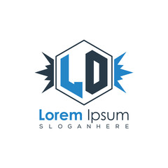 Modern Latter Luxury Monogram Logo with Royal Crown and Polygon Frame
