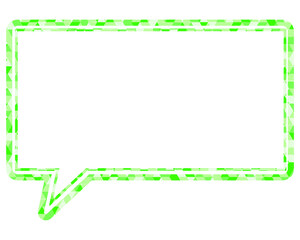 ステンドグラス風吹き出し　三角形模様　四角形