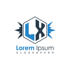 Modern Latter Luxury Monogram Logo with Royal Crown and Polygon Frame
