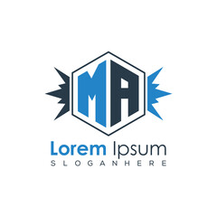 Modern Latter Luxury Monogram Logo with Royal Crown and Polygon Frame
