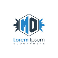 Modern Latter Luxury Monogram Logo with Royal Crown and Polygon Frame
