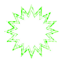 ステンドグラス風吹き出し　三角形模様　ギザギザした形