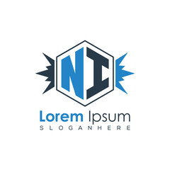 Modern Latter Luxury Monogram Logo with Royal Crown and Polygon Frame
