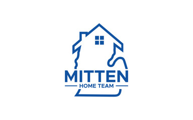 Mitten real estate vector  logo design 