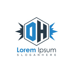 Fototapeta premium Modern Latter Luxury Monogram Logo with Royal Crown and Polygon Frame 