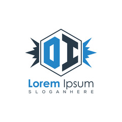 Modern Latter Luxury Monogram Logo with Royal Crown and Polygon Frame
