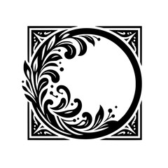 Elegant Flourish Frame: Black & White Decorative Border Design