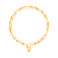 ステンドグラス風吹き出し　三角形模様　丸形の下向き