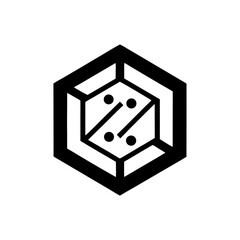 Innovative Tech Logo Design Transparent Background Modern Startup Geometric Hexagon with Circuit Pattern Blue Grey Color Scheme Flat Vector Style Scalable for Branding