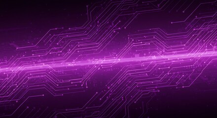 Fototapeta premium Violet Circuit Symphony AI Generated