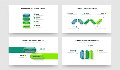 Project Campaign Four Five Two Three Option Diagram Presentation Design Vector Illustration Collection. Sales Report 4 5 2 3 Element Infographic Slideshow Layout Bundle.