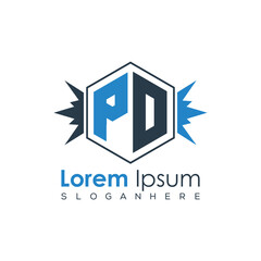 Modern Latter Luxury Monogram Logo with Royal Crown and Polygon Frame
