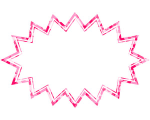 ステンドグラス風吹き出し　三角形模様　細長いギザギザした形