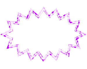 ステンドグラス風吹き出し　三角形模様　細長いギザギザした形