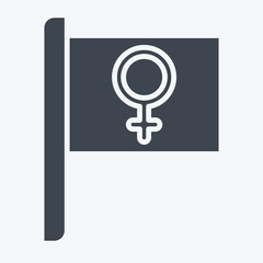 Icon Women Flag. related to Feminism symbol. glyph style. design editable