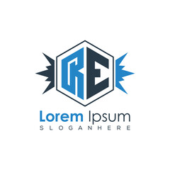 Modern Latter Luxury Monogram Logo with Royal Crown and Polygon Frame
