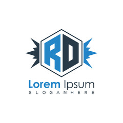 Modern Latter Luxury Monogram Logo with Royal Crown and Polygon Frame
