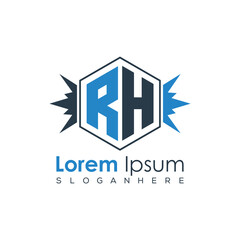 Obraz premium Modern Latter Luxury Monogram Logo with Royal Crown and Polygon Frame 