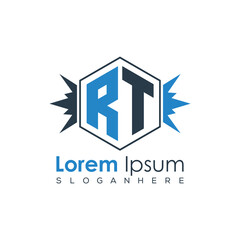 Modern Latter Luxury Monogram Logo with Royal Crown and Polygon Frame
