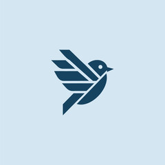 Geometric Bird Logo – Modern bird formed with angular and clean geometric linework.