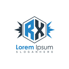 Modern Latter Luxury Monogram Logo with Royal Crown and Polygon Frame
