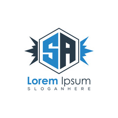 Modern Latter Luxury Monogram Logo with Royal Crown and Polygon Frame
