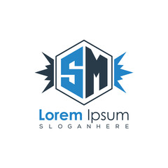 Modern Latter Luxury Monogram Logo with Royal Crown and Polygon Frame
