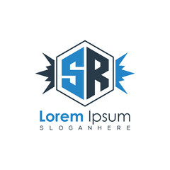 Fototapeta premium Modern Latter Luxury Monogram Logo with Royal Crown and Polygon Frame 