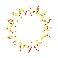 ステンドグラス風吹き出し　三角形模様　ギザギザした形