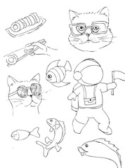 set of funny cats