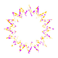 ステンドグラス風吹き出し　三角形模様　ギザギザした形