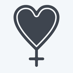 Icon Feminism Love. related to Feminism symbol. glyph style. design editable