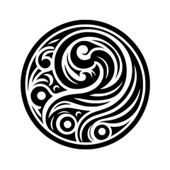 Circular Celtic Knot Design - Abstract Black & White Symbol