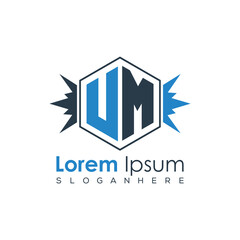 Modern Latter Luxury Monogram Logo with Royal Crown and Polygon Frame
